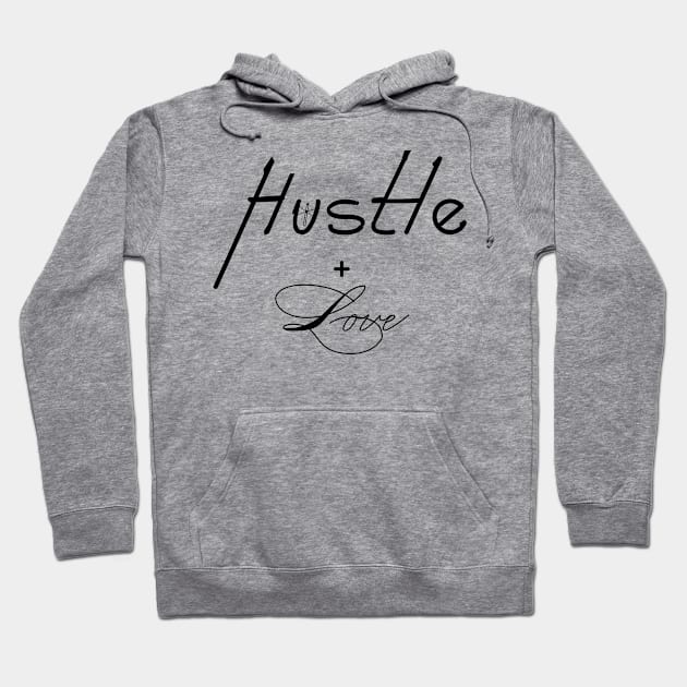 Hustle + Love (Entrepreneur's Tools) Black Hoodie by KenKiy